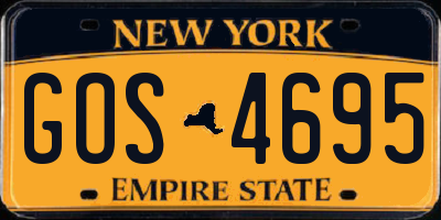 NY license plate GOS4695