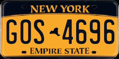 NY license plate GOS4696