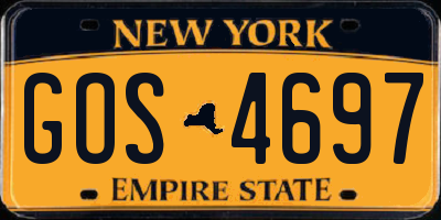 NY license plate GOS4697