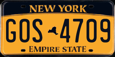 NY license plate GOS4709