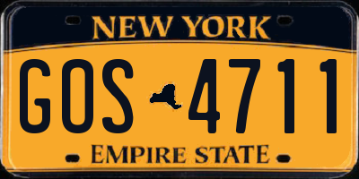 NY license plate GOS4711