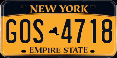 NY license plate GOS4718