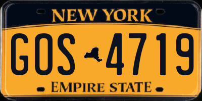 NY license plate GOS4719