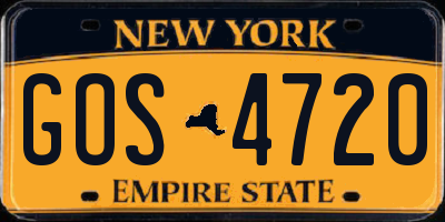 NY license plate GOS4720