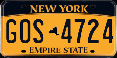 NY license plate GOS4724