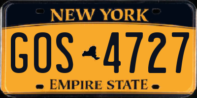 NY license plate GOS4727