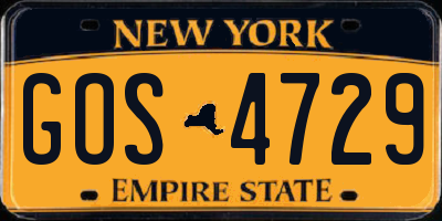 NY license plate GOS4729