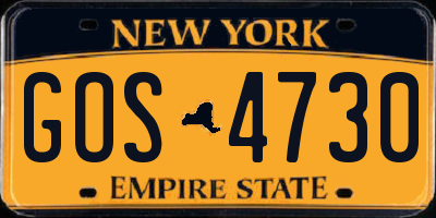NY license plate GOS4730