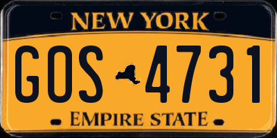NY license plate GOS4731