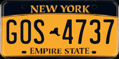 NY license plate GOS4737