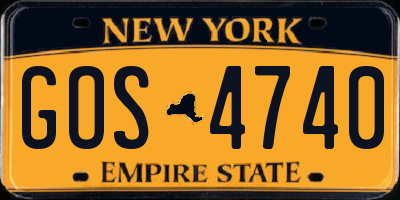 NY license plate GOS4740