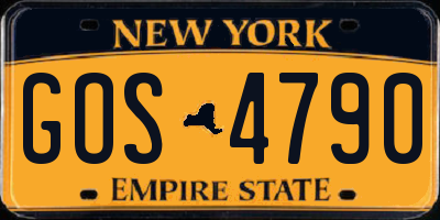 NY license plate GOS4790