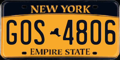 NY license plate GOS4806