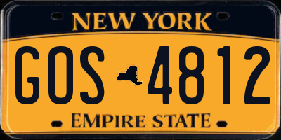 NY license plate GOS4812
