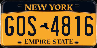 NY license plate GOS4816