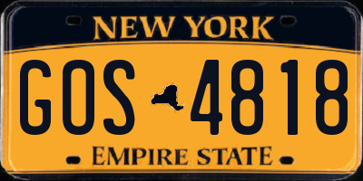 NY license plate GOS4818