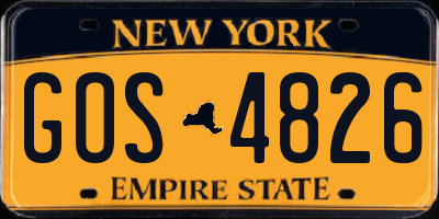 NY license plate GOS4826