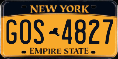 NY license plate GOS4827