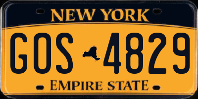 NY license plate GOS4829