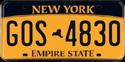 NY license plate GOS4830