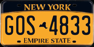 NY license plate GOS4833
