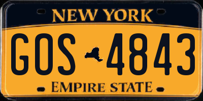 NY license plate GOS4843