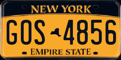 NY license plate GOS4856