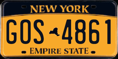 NY license plate GOS4861