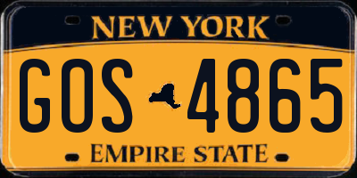NY license plate GOS4865