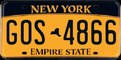NY license plate GOS4866