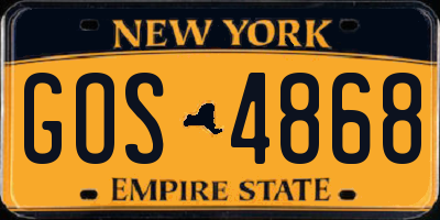NY license plate GOS4868