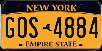 NY license plate GOS4884