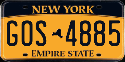 NY license plate GOS4885