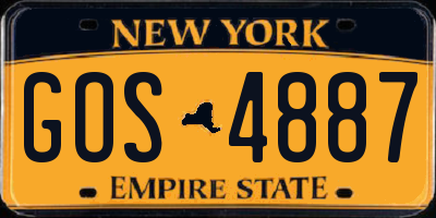 NY license plate GOS4887