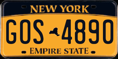 NY license plate GOS4890