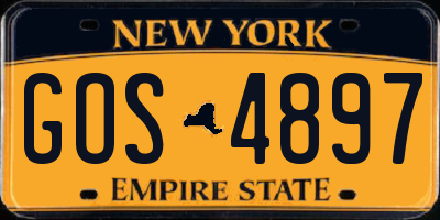 NY license plate GOS4897