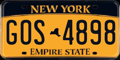 NY license plate GOS4898