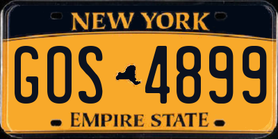 NY license plate GOS4899