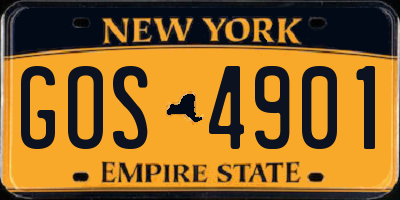 NY license plate GOS4901