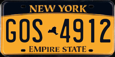 NY license plate GOS4912