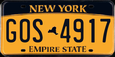 NY license plate GOS4917