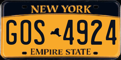 NY license plate GOS4924