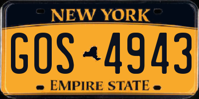 NY license plate GOS4943