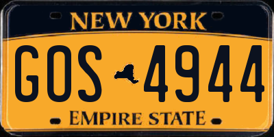 NY license plate GOS4944