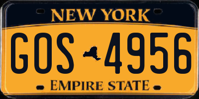 NY license plate GOS4956