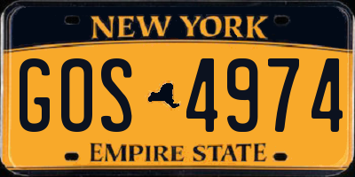NY license plate GOS4974