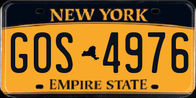 NY license plate GOS4976