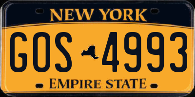 NY license plate GOS4993