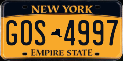 NY license plate GOS4997