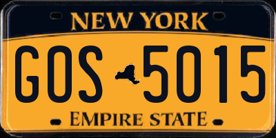 NY license plate GOS5015